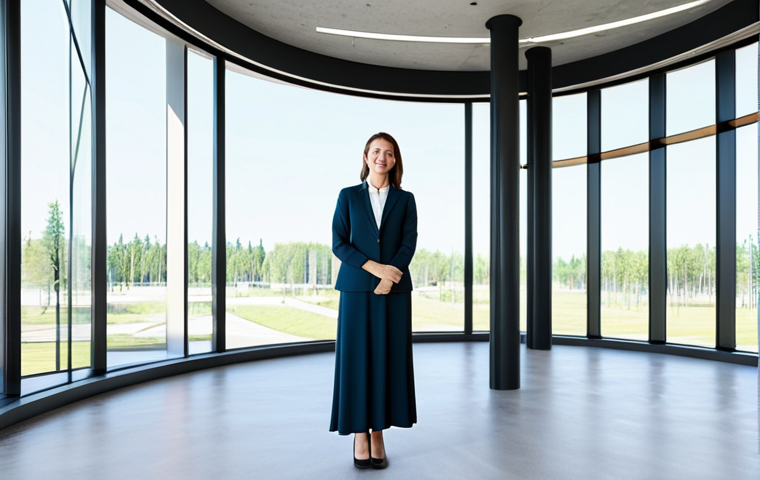 **
"A professional female architect, fully clothed in modest, elegant professional attire, standing confidently in front of a modern, sustainable building design mock-up in a bright, spacious office. Natural light, perfect anatomy, correct proportions, well-formed hands, safe for work, appropriate content, family-friendly, high-resolution, showcasing innovation in design, professional setting."
**