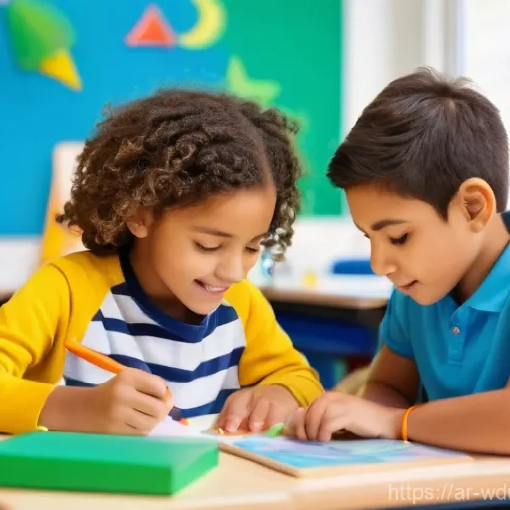 학생 중심의 전인적 교육 접근법 - **Prompt:** A vibrant and modern classroom filled with diverse students, approximately 8-10 years ol...