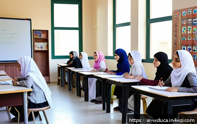 전인적 교육 접근의 실시를 위한 정책 제안 - A modern classroom in an Arab school designed with flexible learning spaces that accommodate both gr...