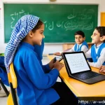 Home 19 전인적 교육 접근을 위한 지역 사회 참여 방법 - A vibrant classroom scene in a Middle Eastern school setting, featuring a diverse group of attentive...